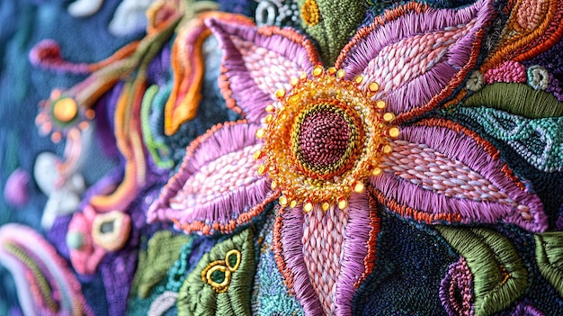 detal haftu kwiatowego